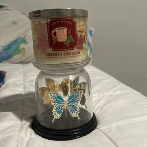 Bath&Body Works butterfly 🦋 3wick glass cloche candle holder